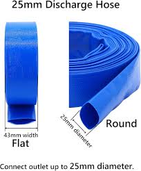 Manguera de Descarga Plana para Estanque 10m x 25mm - Azul