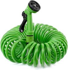 Manguera Espiral con Pistola de Riego para Jardín