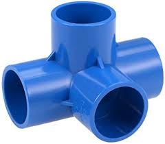 Empalme de Manguera PVC 4 Vías Azul - 32 mm (Paquete de 5)