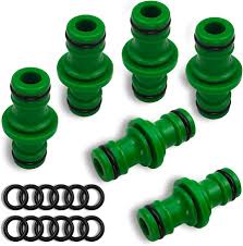 Conector Doble Macho para Manguera de Jardín Verde