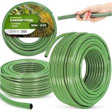 Manguera de Jardín 50m Verde Reforzada 3 Capas