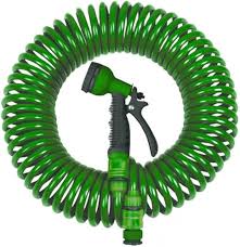 Manguera Extensible HERSIG de 10 m con Pistola de Riego Verde Claro