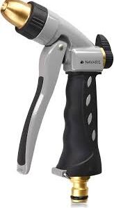 Navaris Pistola de Riego de Metal - Alcachofa con Flujo Ajustable