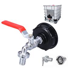 Grifo de Tanque 1000L con Adaptador de Manguera para Agua de Lluvia