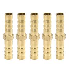 Conector Recto de Manguera de Latón 6mm - 5 Pcs