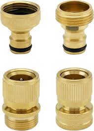 Adaptadores de Manguera de Latón QWORK® - 4 Piezas para Jardín