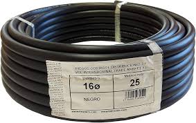 Tubería Lisa Negra de Riego por Goteo 16mm - 25 Metros