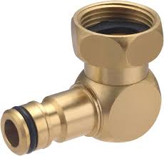 Conector de Latón 3/4" con Codo Hembra y Tuerca Rotativa - Riego Automático AROZ